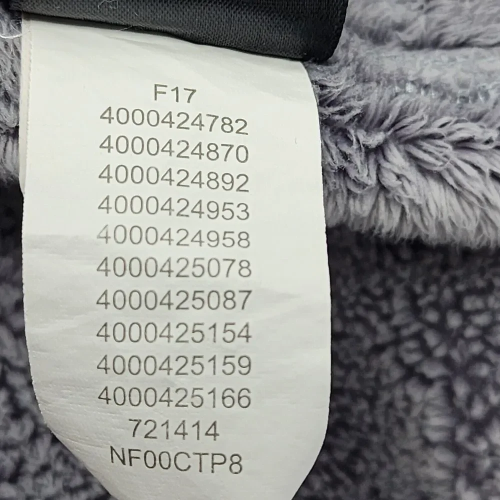 North Face Womens Jacket Size M Gray Polar Fleece Outer Fuzzy Lined Full Zip EUC